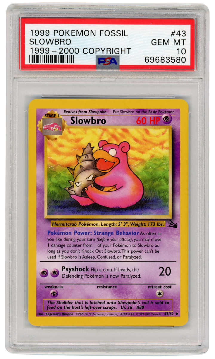 1999-2000 Fossil Slowbro 43/62 PSA 10 (#1323)
