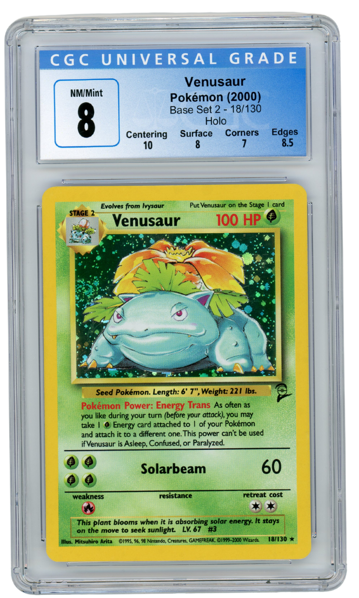 Venusaur Base Set 2 Holo 18/130 2000 CGC 8 (#9006)